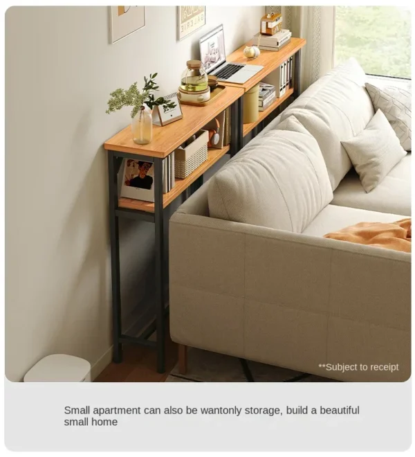 Simple Modern Super Narrow Side Table Stitching Storage System Living Room Bedside Multi-functional Tea Table - Image 4