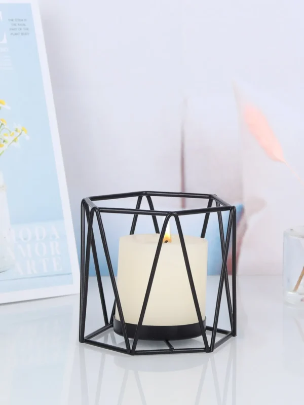 1pc Creative Nordic Iron Art Geometric Candlestick Indoor Decoration Aromatherapy Candle Holder Romantic Table Decoration - Image 2