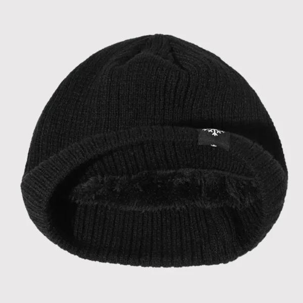 Unisex Snow Labal Winter Hats Solid Color Knitted Hats For Men And Women Beanie Cap Outdoor Add Fur Lining Warm Sports Hats - Image 5