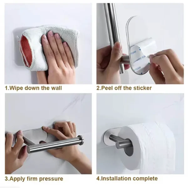 Kitchen Paper Towel Holder Adhesive Tissue Hanger Toilet Roll Paper Dispenser Cabinet Storage Napkin Rack Bathroom Accessories - Image 5