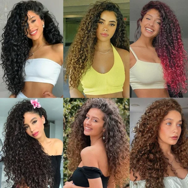 1- 6 Packs Ombre GoGo Curl Crochet Hair 14 18 Inches Go Go Curl Crochet Braids Synthetic Water Wave Deep Afro Twist Crochet Hair - Image 6