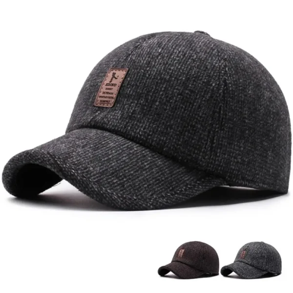 Men Autumn Winter Hat Outdoor Thick Warm Adjustable Earmuffs Baseball Cap Bomber Thick Hats - Image 2