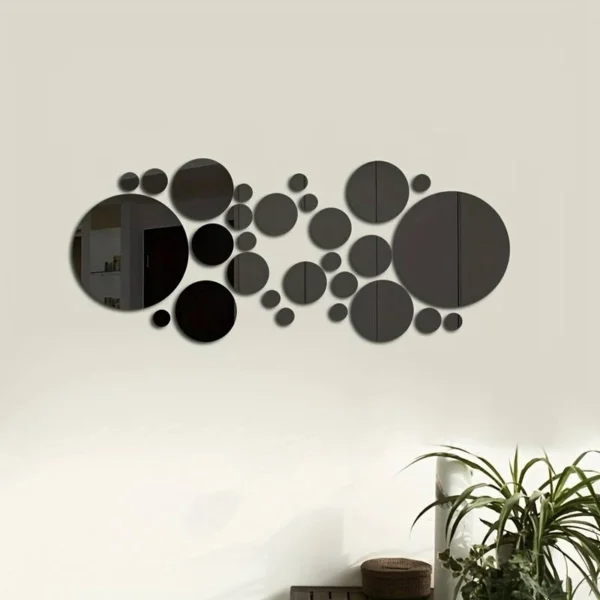 26 PCs 3D Acrylic Mirror Wall Stickers, Round Mirror, DIY Bedroom, Bathroom and TV Backroom Stickers Wall Decoration - Image 3