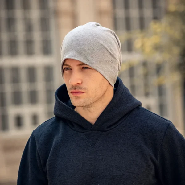 New Solid Color Baggy Slouchy Beanies Hat For Man Male Autumn Spring Hip Hop Soft Ear Warmer Skullcaps Outdoor Windproof Bonnet - Image 3