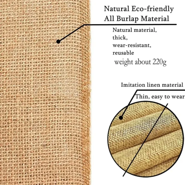 30cm Width Jute Linen Vintage Natural Table Runner Burlap Rustic Fabric Khaki Wedding Party Western  Table Runner Decoration - Image 5