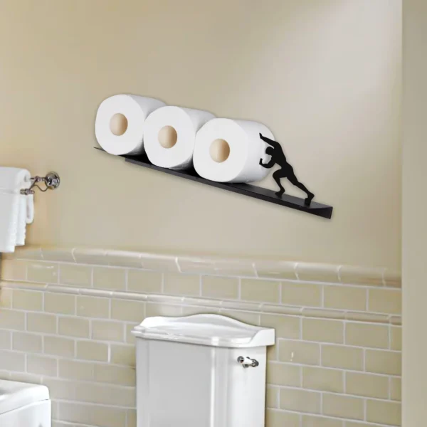 Toilet Multiple Metal Paper Roll Holder Wall Mounted Storage Stand Stainless Steel Hercules Towel Roll Case Storage Shelf - Image 4