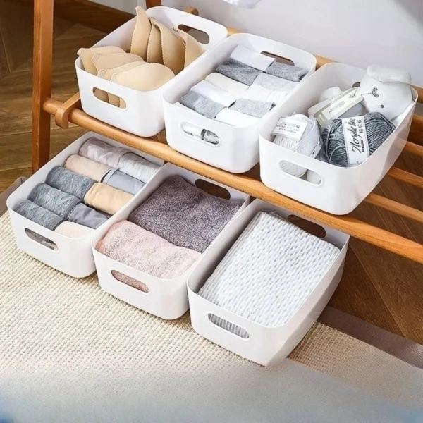 Storage box desktop cosmetics storage miscellaneous items sorting box storage basket plastic snacks household kitchen storage - Image 2