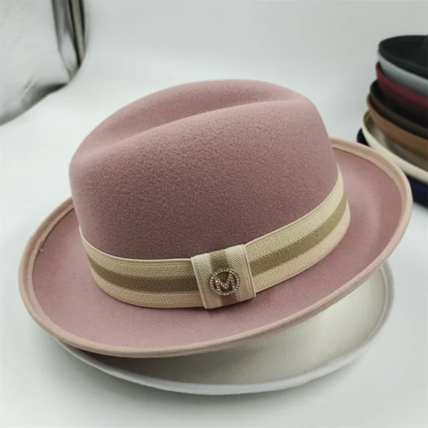 the Derby Hat bowler hat  Fedora for Women and Men Party Hat Men Hat for Winter Elastic Band Felt Hat Jazz Church Hat Wholesale - Image 2