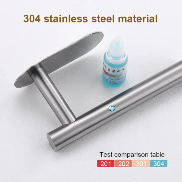 Stainless Steel Paper Towel Holder Under Cabinet Adhesive Toilet Roll Paper Holder Lengthen Tissue Hanger For Kitchen Bathroom - Image 3