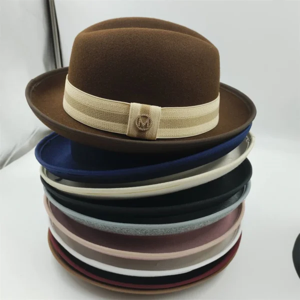 the Derby Hat bowler hat  Fedora for Women and Men Party Hat Men Hat for Winter Elastic Band Felt Hat Jazz Church Hat Wholesale - Image 4