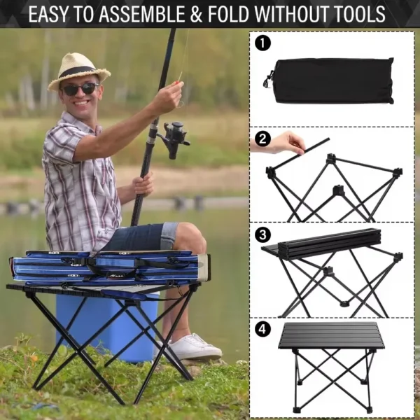 Outdoor Camping Folding Table Ultra Light Foldable Chicken Rolls Camp Fishing Table Picnic Barbecue Stall Simple Small Tables - Image 5