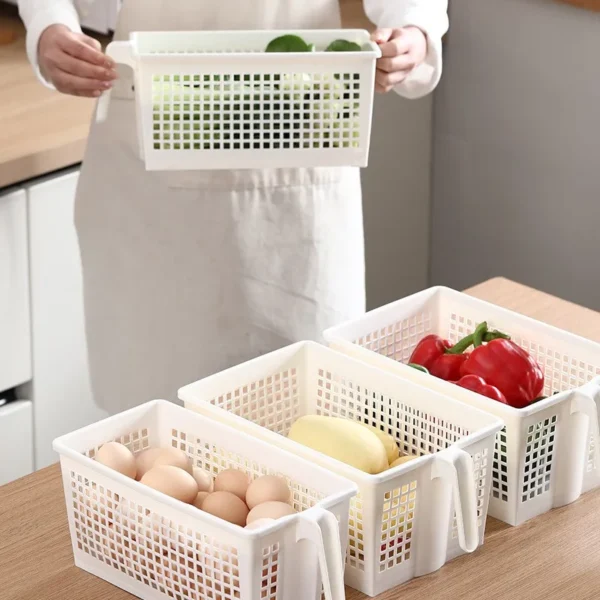 Portable Shower Caddy Tote Hollow Plastic Storage Basket with Handle Box Organizer Bin for Bathroom Pantry Kitchen Storage Box - Image 3