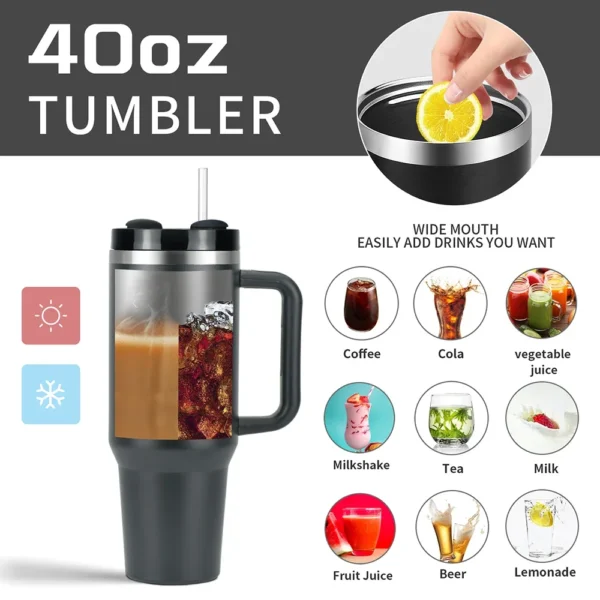 40oz Stainless Steel Thermal Mug Large Capacity Insulated Coffee Cup Office Home Water Bottle Travel Car Tumbler New Year Gifts - Image 2