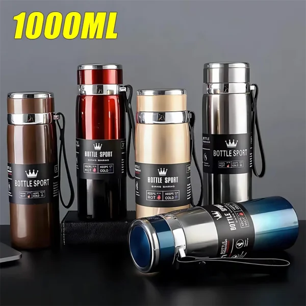 Stainless Steel Insulated Mug Outdoor Car Travel Mug Large Capacity Mug Thermos Double Layer Stainless Steel Water Bottle 1000ml