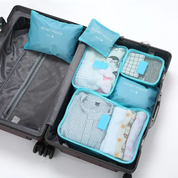 6-piece/set Travel Storage Bag Portable Large Capacity Waterproof Luggage Compartment Clothing Underwear Storage Bag with Zipper