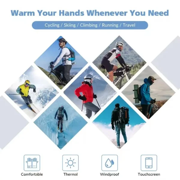 Winter Gloves Waterproof Thermal Touch Screen Thermal Windproof Warm Gloves Cold Weather Running Sports Hiking Ski Gloves - Image 6