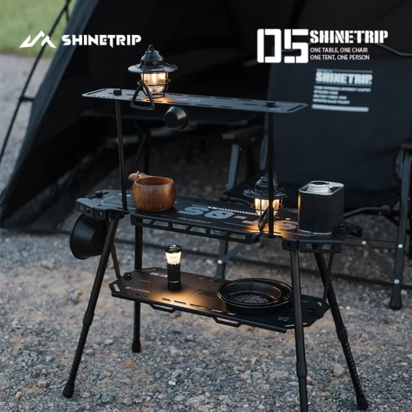 ShineTrip Outdoor 05 Aluminium Skateboard Table Tactical System Camping Table Portable Folding Storage Expandable Diversified