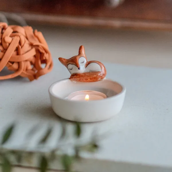 Cute Kitten Candle Holder Cat/Dog/Rabbit/Fox Candle Holder Funny Creative Lovely Scented Heat Resistant Crafts Home Decoration - Image 3