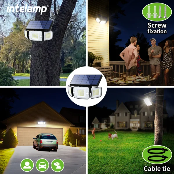 Intelamp Solar Outdoor Light Motion Sensor Waterproof Bright Wall Street Lamp For Garden Yard Path Garage Stairs Porch - Image 6