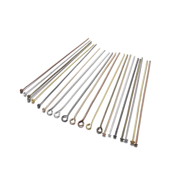 200pcs 16/20/25/30/35/40/45/50mm Flat Head/Ball Head/Eye Head Pins Metal Headpins For DIY Jewelry Findings Making Accessories - Image 6