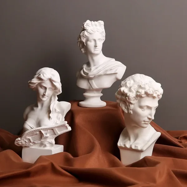 Statue of Nordic Greek Figures Mythology Goddess Hero David Venus Mozart Bust Figurine Sculpture Sketch Model Room Decoration