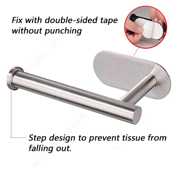 1/2PCS Kitchen Paper Towel Holder Toilet Paper Holder Adhesive Tissue Rack Napkin Dispenser Cabinet Storage Bathroom Accessories - Image 2