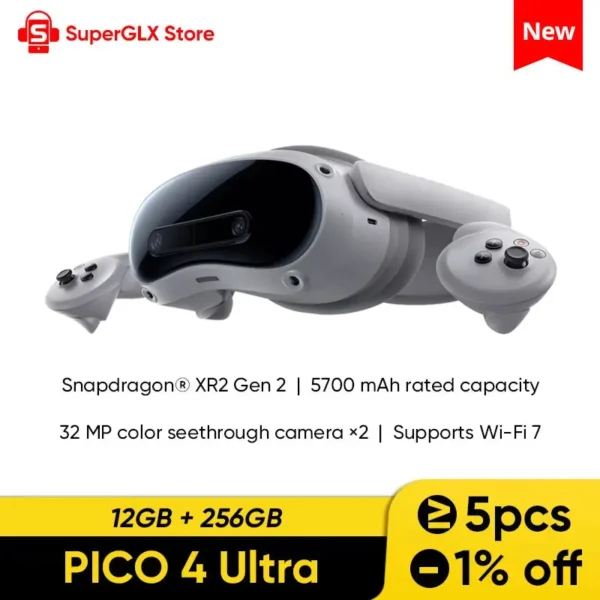 2024 New Original PICO 4 Ultra VR MR Headset 3D Wireless VR Glasses 6DOF Virtual Reality 4K Display for Steam Games All-in-one