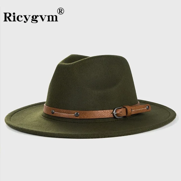 Wool Fedora Hat For Women Men Winter Autumn Fashion Church Jazz Hats Viking British Flat Brim Felt Hat Outdoor Casual Fedoras