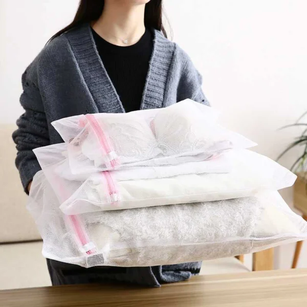 2/3/5PCS Mesh Nylon Clothing Storage Bag Anti Deformation Pants Sweater Special Washing Bag Wool Travel Packaging Bag - Image 6