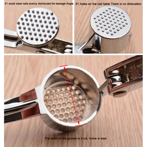 Kitchen Stainless Steel Garlic Smasher Squeezer Manual Press Grinding Tool Kitchen Accessories Kitchen Gadgets And Accessories - Image 4