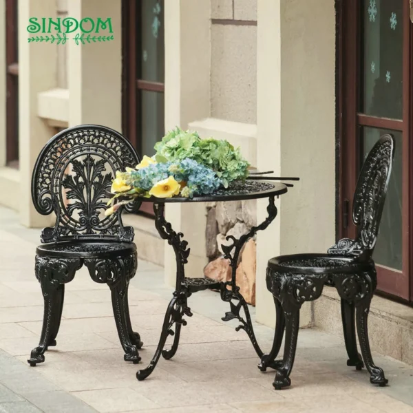 Antique Aluminium Garden Tables and Chairs Set - Image 4