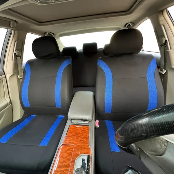 AUTO PLUS Sports Universal Polyester Car Seat Cover Set Fit Most Car Plain Fabric Bicolor Stylish Car Accessories Seat Protector - Image 3