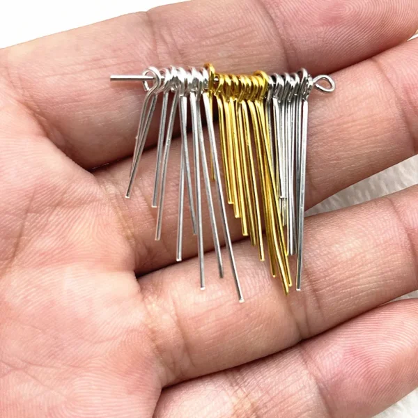 New 16 18 20 22 24 26 28 30 32mm Eye Head Pins Classic 6 Colors Plated Eye Pins for Jewelry Findings Making DIY Accessories - Image 2