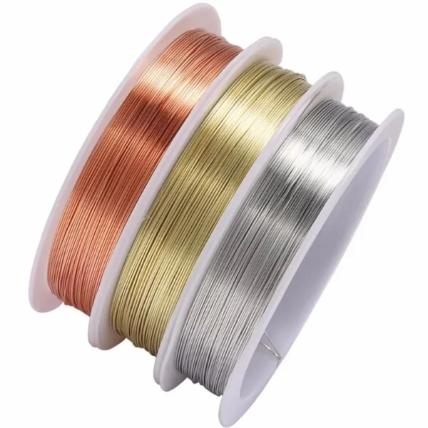 1 Roll 0.2/0.3/0.4/ 0.5/ 0.6/0.8mm Sturdy Copper Wire DIY Beading Wire Bracelet Necklace Jewelry Making Accessories Cords Thread