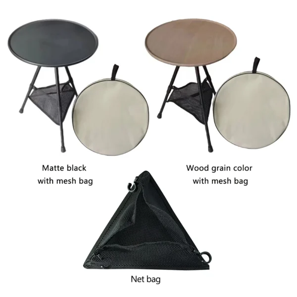 Camping Table Aluminum Alloy Picnic Table Telescopic Adjustable Round Table Camping Triangular Lightweight for Travel Hiking BBQ - Image 3