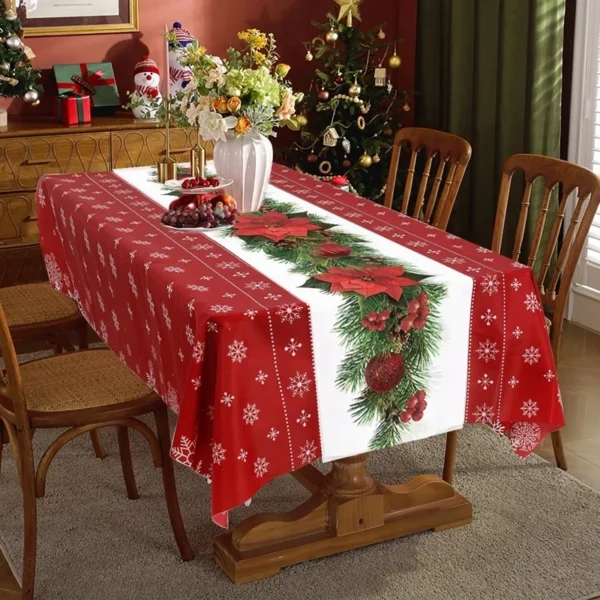 Christmas Tablecloth Merry Christmas Decorations For Home 2024 Xmas Table Cover Navidad Noel Table cloth Decor New year 2025 - Image 5