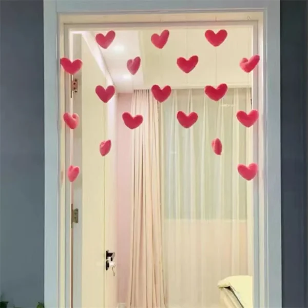 New Heart Shaped Curtain Door Hanging Decoration Korean Style String Pendant High Beauty Curtain Partition Door Girls Room Decor - Image 3