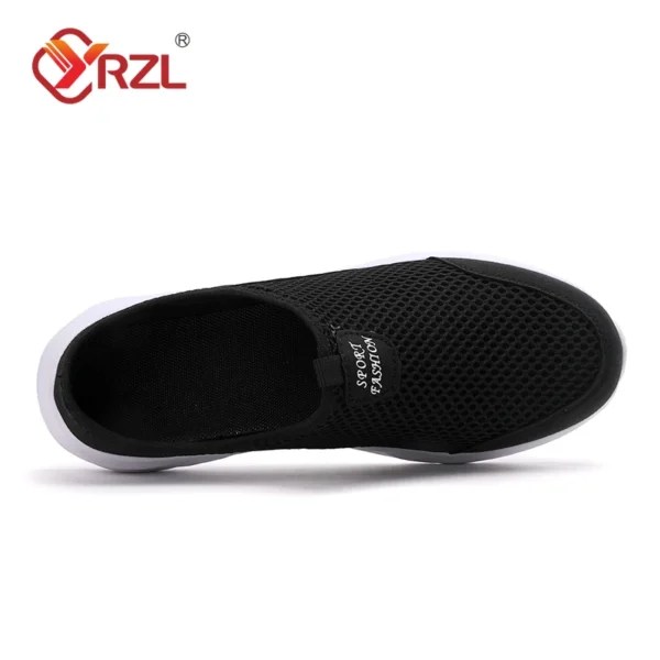 YRZL Mens Half Slippers Summer Breathable Mesh Mens Shoes Outdoor Casual Walking Shoes Large Flat Light Mesh Slippers Sandals - Image 5