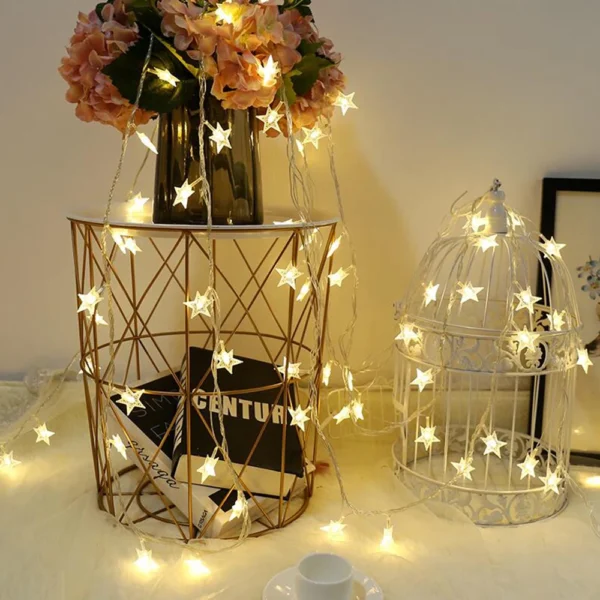 LED String Lights Outdoor Star Chain Lights Garland Lights Bulb Fairy Lights Party Home Wedding Garden Christmas Decor - Image 6