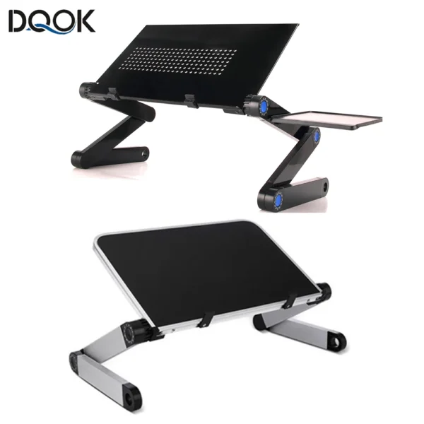 Adjustable Laptop Desk Stand Portable Aluminum Ergonomic Lapdesk For TV Bed Sofa PC Notebook Table Desk Stand With Mouse Pad