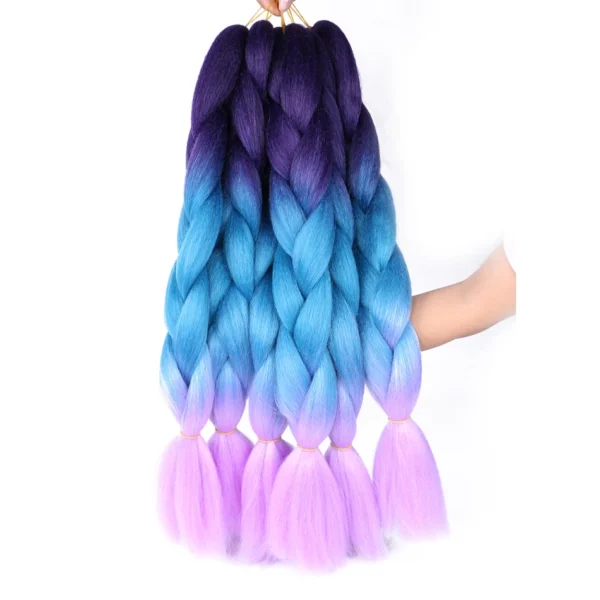 Colorful Hair for Braids Synthetic Braiding Hair Extensions for Girls Jumbo Braid Hair for Crochet Box Expression Braiding Hair - Image 2