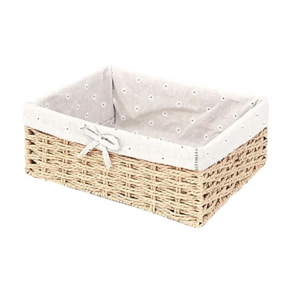 Sundries Box Sturdy Construction Good Load Capacity Fabric Multifunction Handmade Clothes Toys Rattan Storage Basket for Home - Image 2