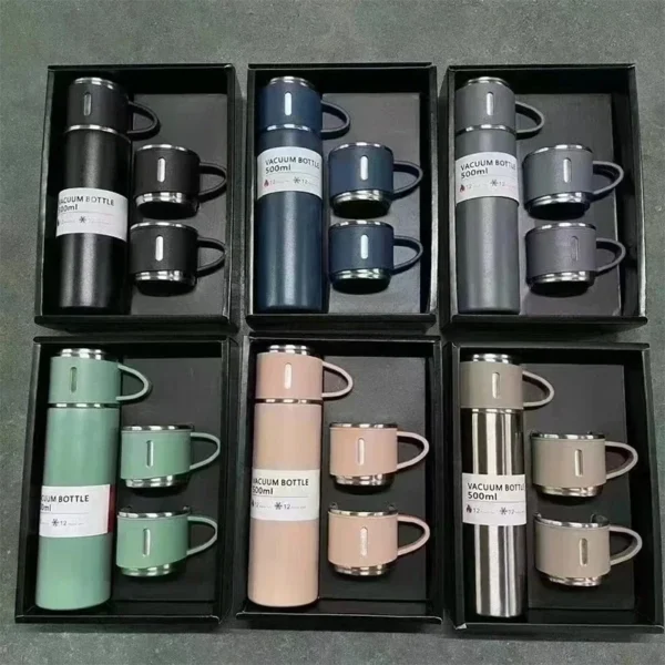 500ML 304 Stainless Steel Vacuum Insulated Bottle Gift Set Office Business Style Coffee Mug Thermos Bottle Portable Flask Carafe - Image 2