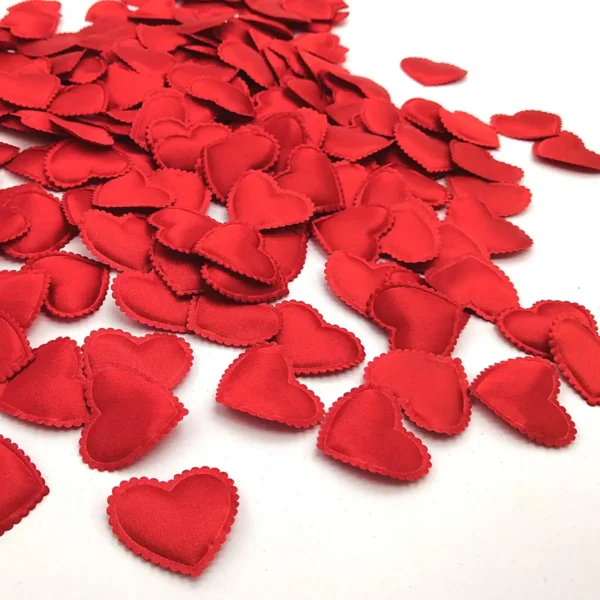 Valentine's Day 200Pcs Romantic Padded Fabric Throwing Petals Love Hearts for Table and Carpet Wedding Party Decoration