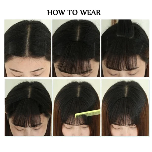 Synthetic  French Style Air Bangs Wig Clip Hairstyle Tool Hair Clip Extension  Hair False Tassel Wig Women's Hair Clip Bangs - Image 6