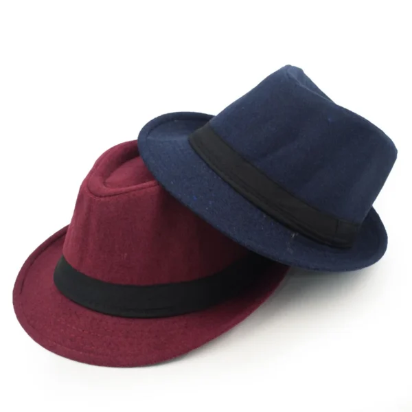 Unisex British Felt Jazz Hats For Middle Aged Men Bucket Hat Wool Fedoras Hat Autumn Winter Gentlemen Wedding Party Magic Caps - Image 2