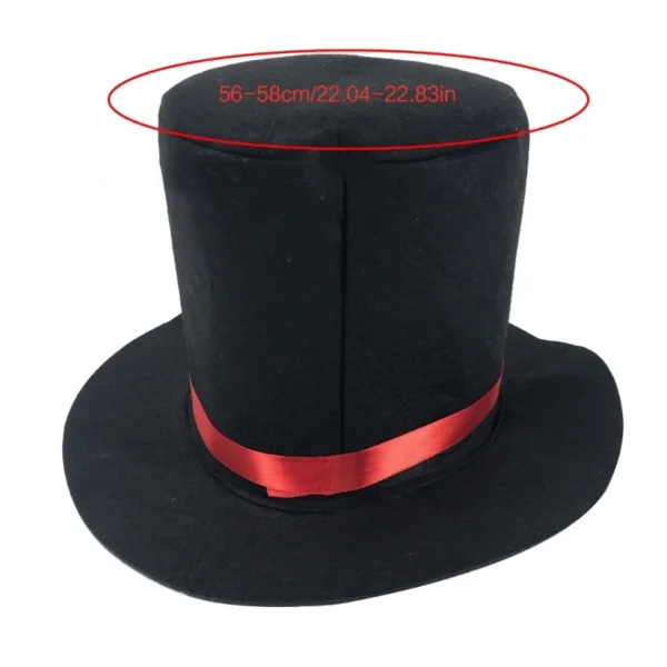 Magician Top Hat Black Top Hat Magician Performed Hat Carnival Nightclub Bowler Top Hat Jazz Stage  Hat - Image 5