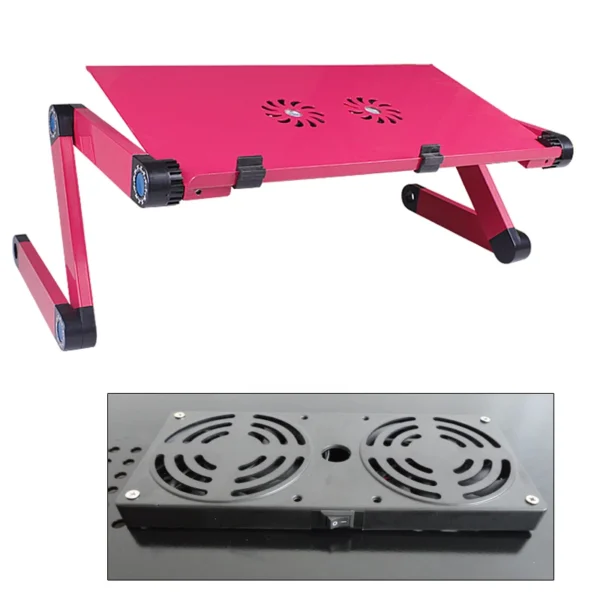 42x26 CM Laptop Stand With Cooling Fan Portable Foldable Adjustable Computer Laptop Table For Bed Sofa LapDesk folding Table New - Image 3