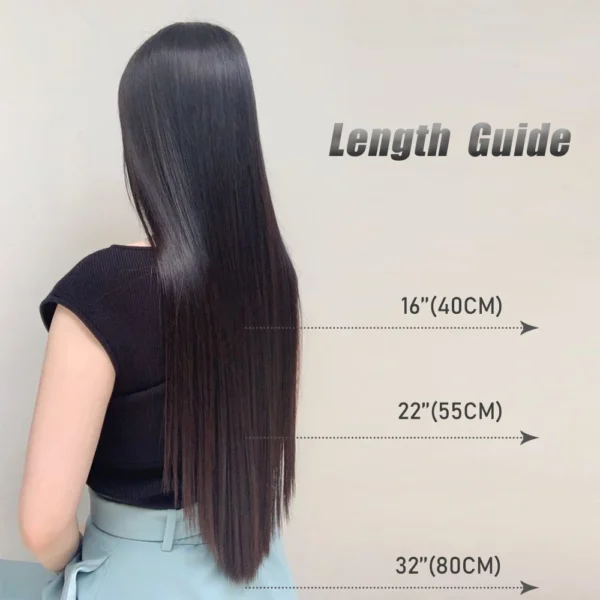 XINRAN  Synthetic Long Straight Hairstyles 5 Clip In Hair Extension 22Inch/32Inch Heat Resistant Hairpieces Brown Black - Image 5