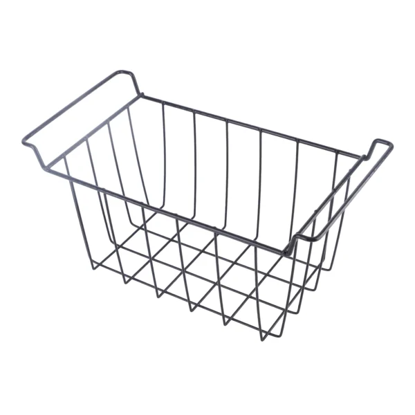 2Pcs Freezer Metal Wire Basket PE Coated Hanging Rack Organizer Bin Black for Refrigerator Shelves 8 Sizes Kitchen Accessories - Image 3